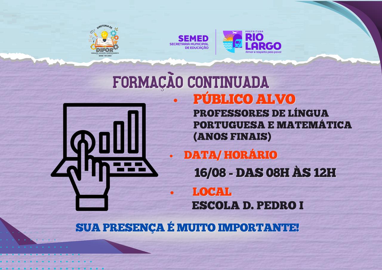 6º CICLO DE FORMAÇÃO CONTINUADA - ANOS FINAIS